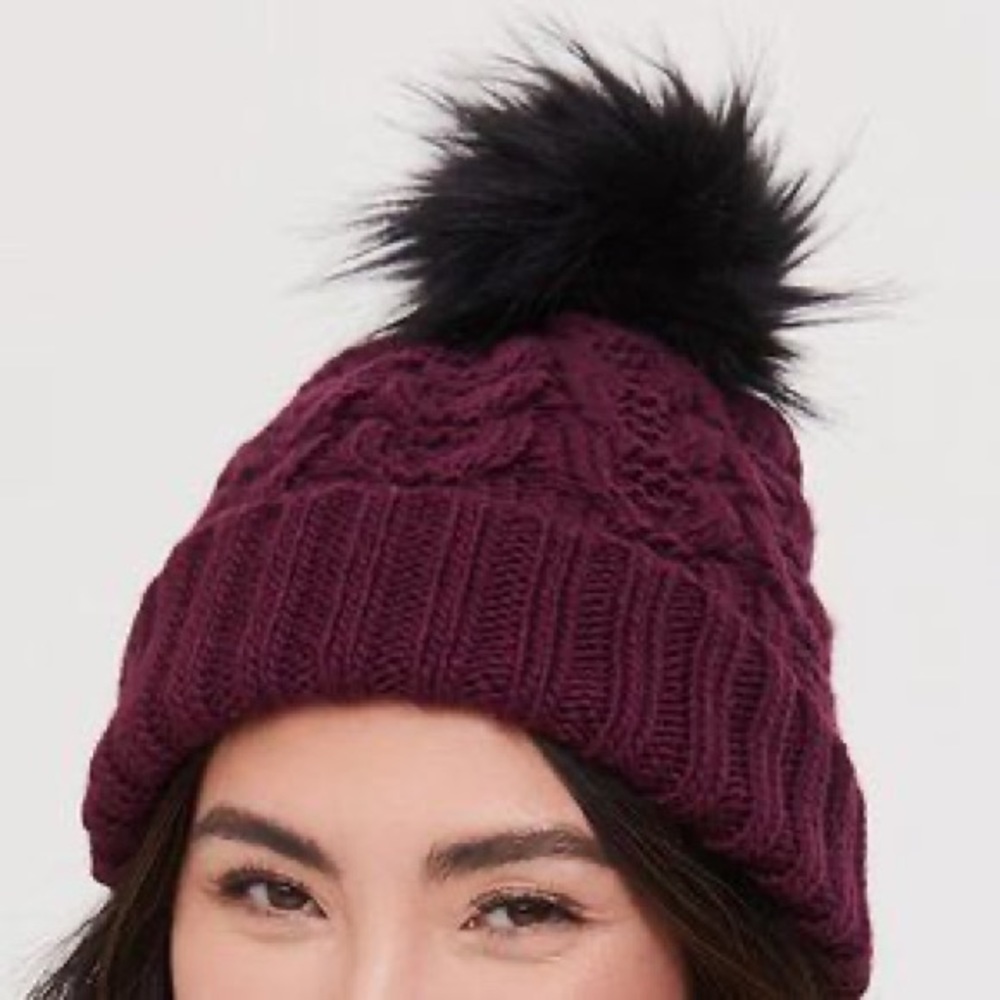 NWT TORRID 4H Burgundy Slouchy Beret with Pom